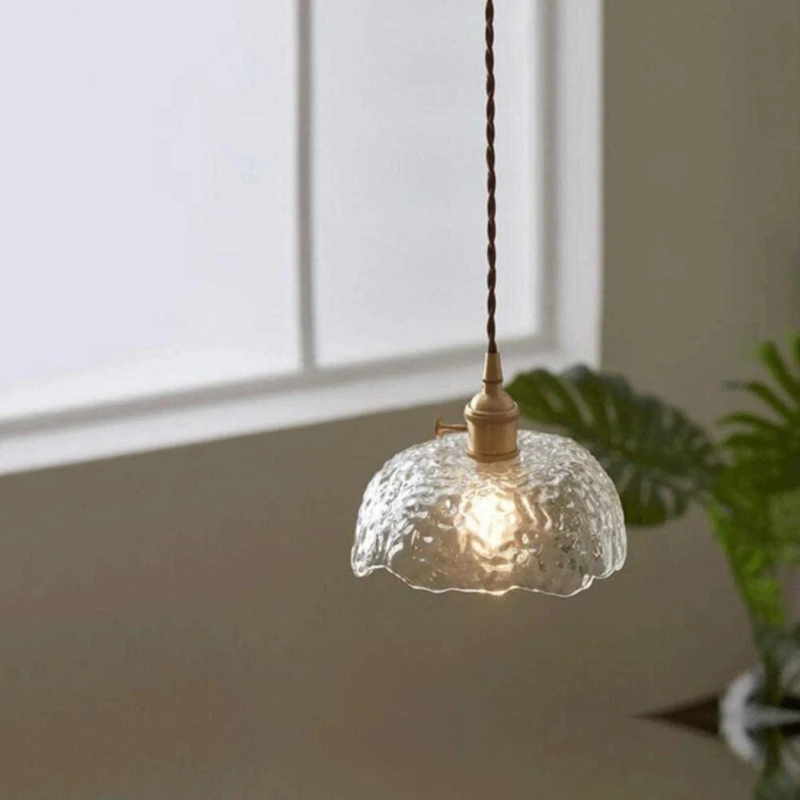 Elegant Glass Pendant Light - Modern Brass and Glass Design