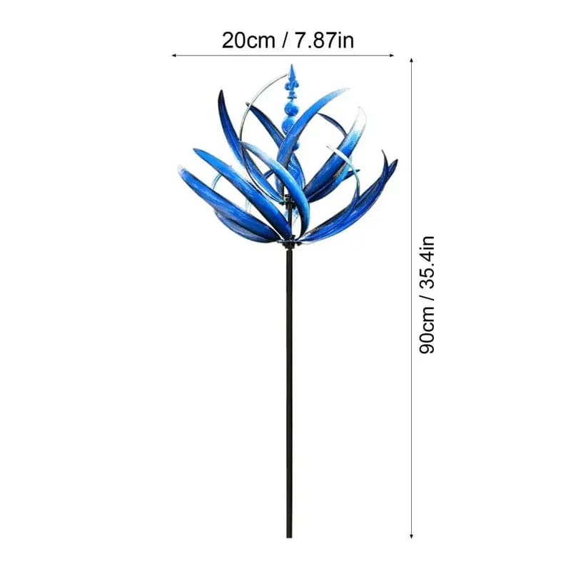 Harlow Blue Wind Spinner – Eco-Friendly, Durable Metal Garden Decor