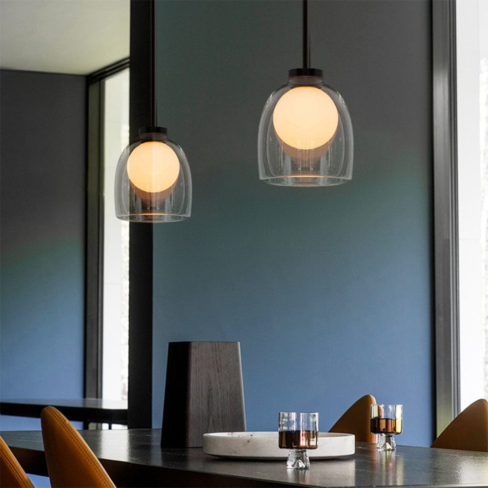 Gradient Glass Pendant Light - Clear or Smoked Grey Shade