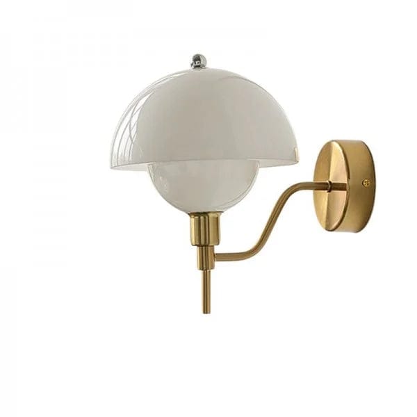 Cream Mushroom Walkway Wall Light – Elegant Glass Fixture