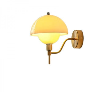 Cream Mushroom Walkway Wall Light – Elegant Glass Fixture