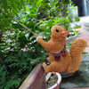 Acrobatic Squirrel Figurine – Rope Climbing Garden Decor for Nature Lovers