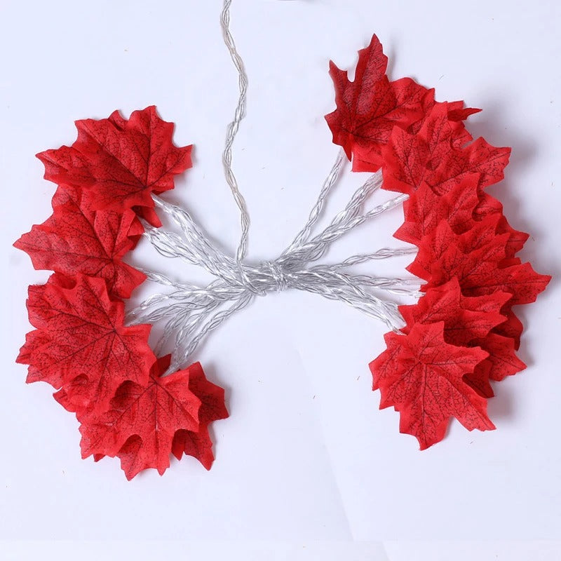 LED Maple Leaf Light Garland – Battery/USB Powered