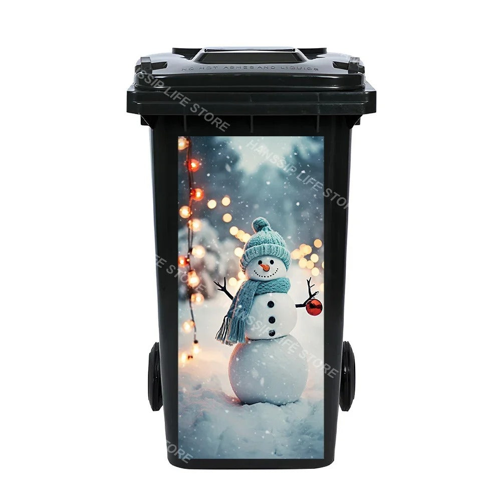 Christmas Waterproof Trash Bin Decals