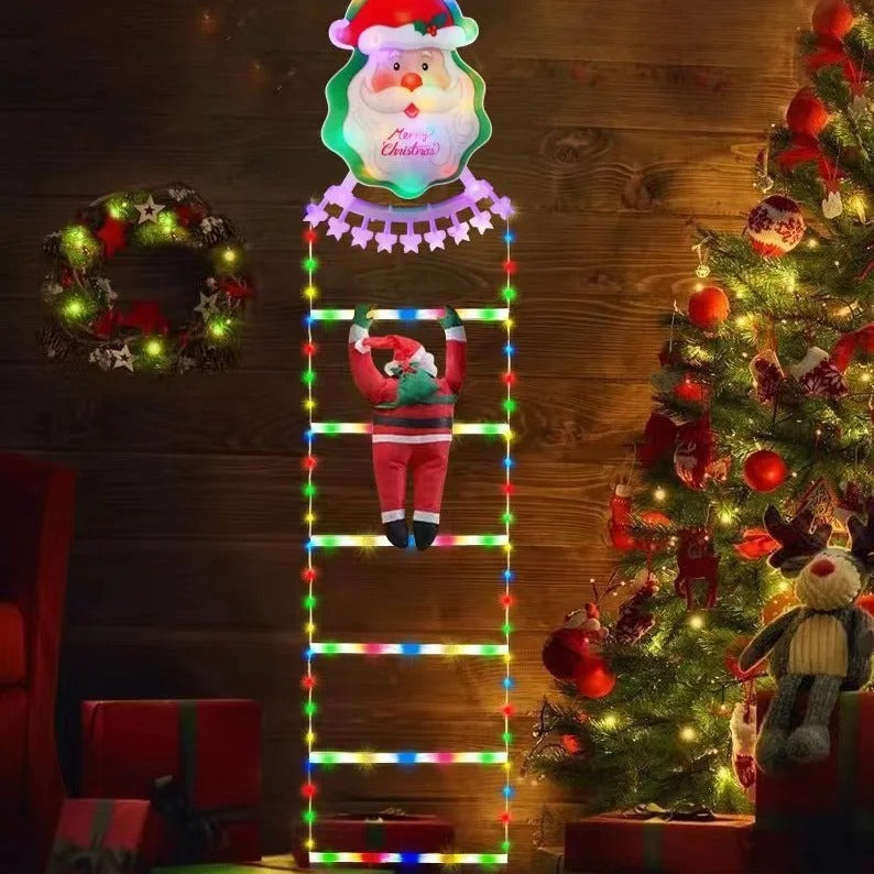 LED Ladder Light for Santa Claus Christmas Decor | Indoor & Outdoor Xmas Tree Hanging Strip Light