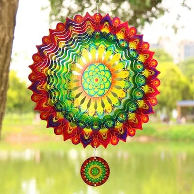 Stainless Steel Wind Spinner – Stunning 3D Effect Garden Decor