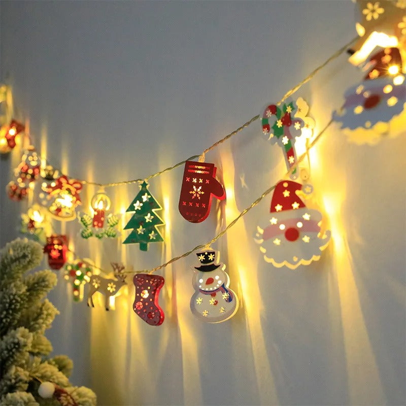 LED Fairy Lights Garland Fawn Gloves Bell Garland | Battery-Operated Light