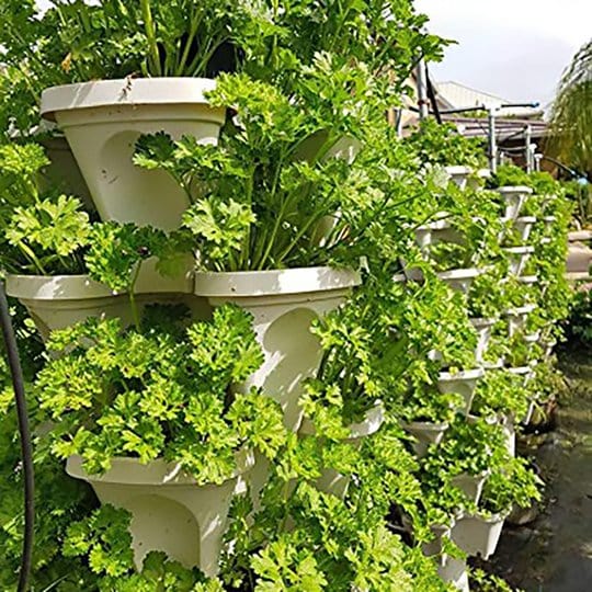 Stackable Vertical Planter for Strawberries and Herbs