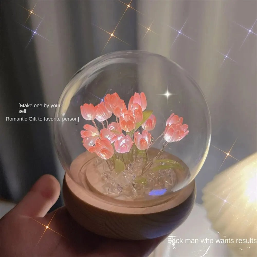 DIY Tulip Night Light – Handmade LED Flower Lamp for Bedroom Decor