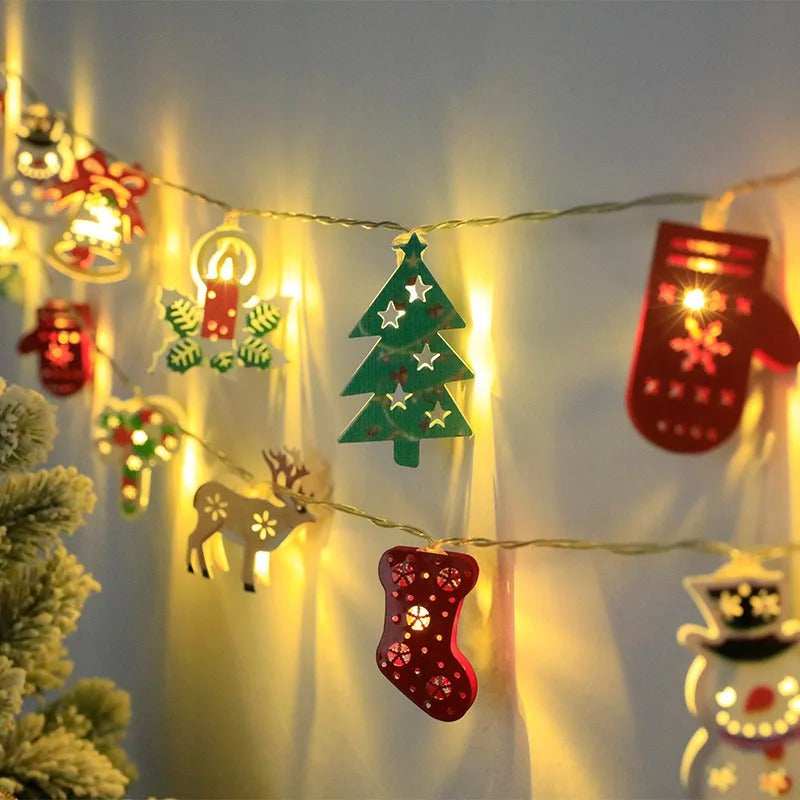 LED Fairy Lights Garland Fawn Gloves Bell Garland | Battery-Operated Light