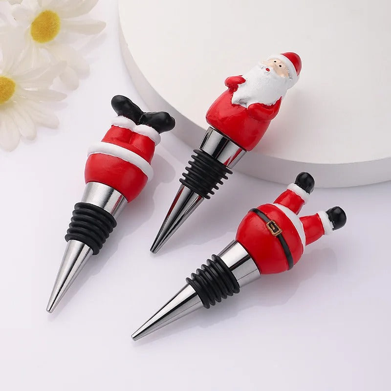 Cartoon Christmas Santa Claus Wine Bottle Stopper