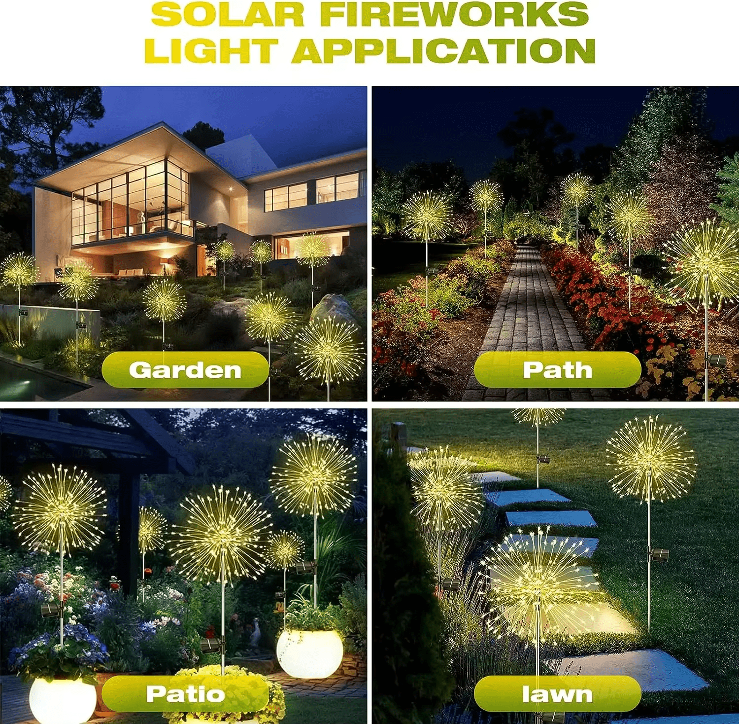 Solar Firework Lights – Colourful LED Garden Decoration (IP68 Waterproof)