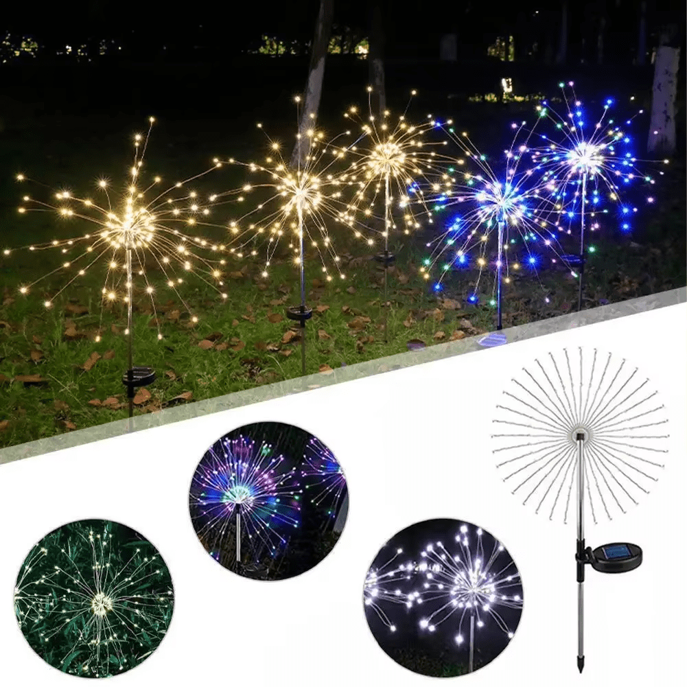 Solar Firework Lights – Colourful LED Garden Decoration (IP68 Waterproof)