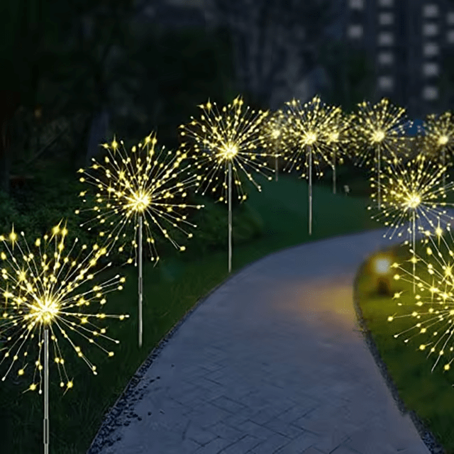 Solar Firework Lights – Colourful LED Garden Decoration (IP68 Waterproof)