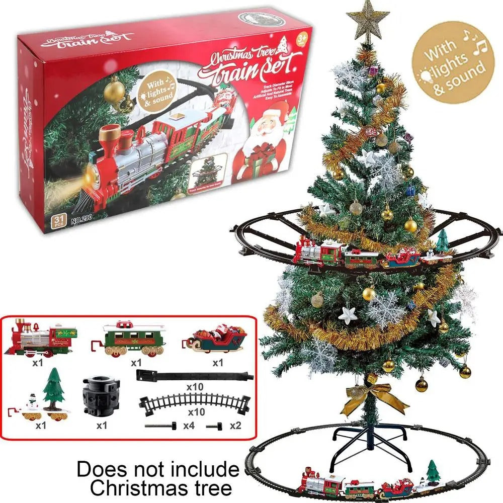 Christmas Train Set for Tree Decoration | Electric Toy Train with Lights & Music