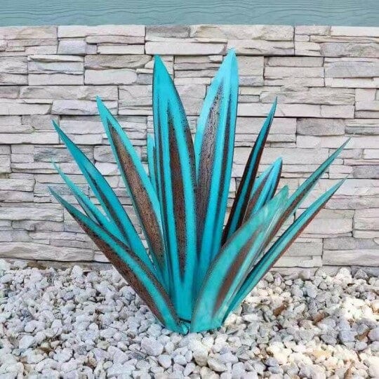 Handcrafted Red Tequila Agave Plant Sculpture – 35 cm