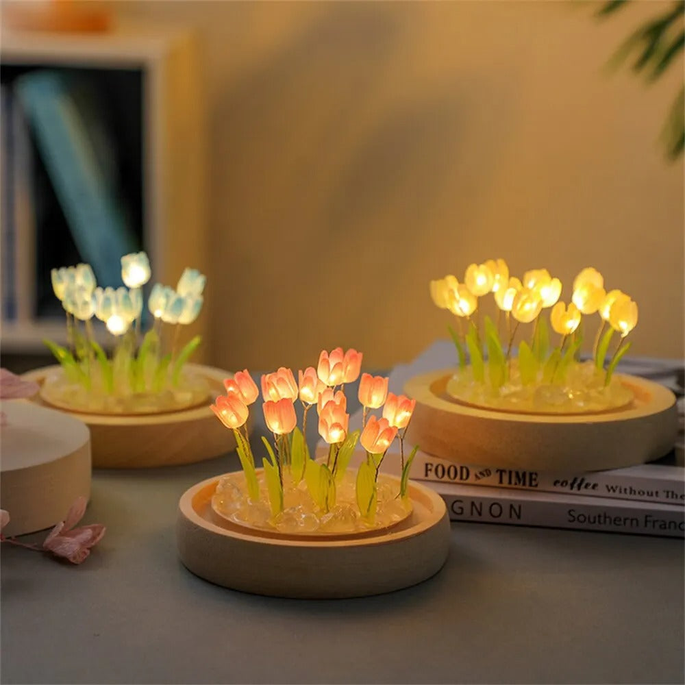 DIY Tulip Night Light – Handmade LED Flower Lamp for Bedroom Decor