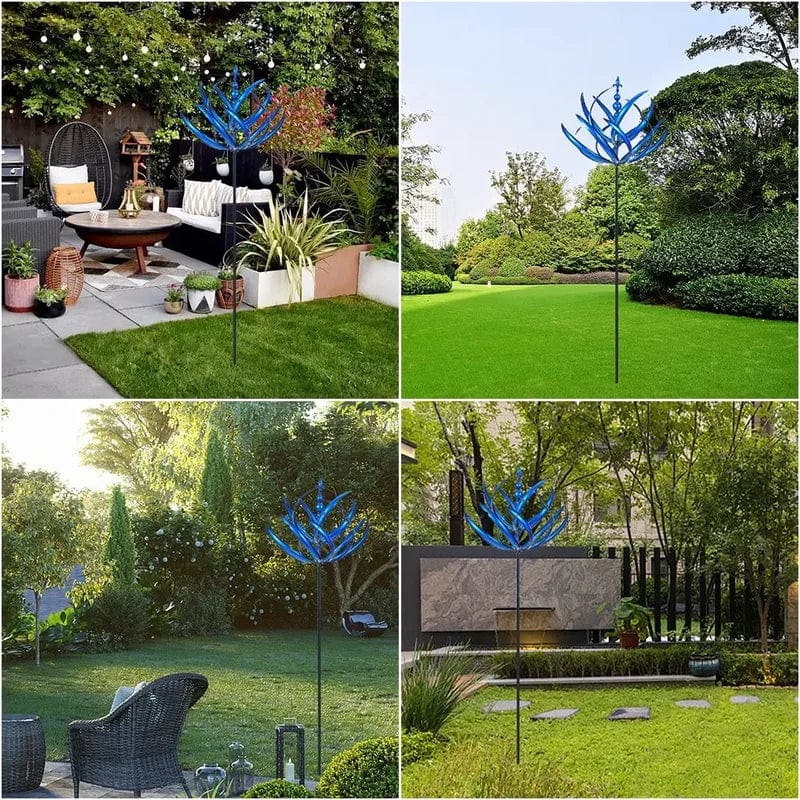 Harlow Blue Wind Spinner – Eco-Friendly, Durable Metal Garden Decor