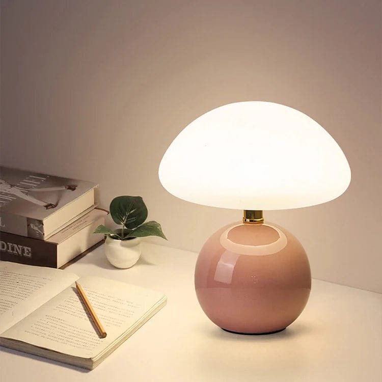 French Cream Mushroom Lamp – Bauhaus-Inspired Elegance