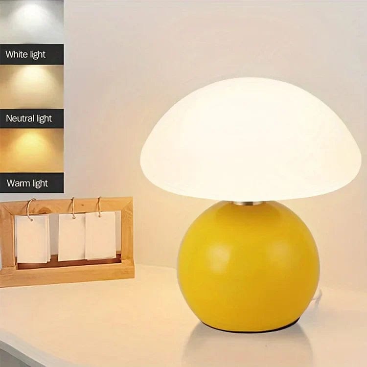 French Cream Mushroom Lamp – Bauhaus-Inspired Elegance