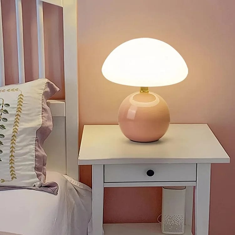 French Cream Mushroom Lamp – Bauhaus-Inspired Elegance