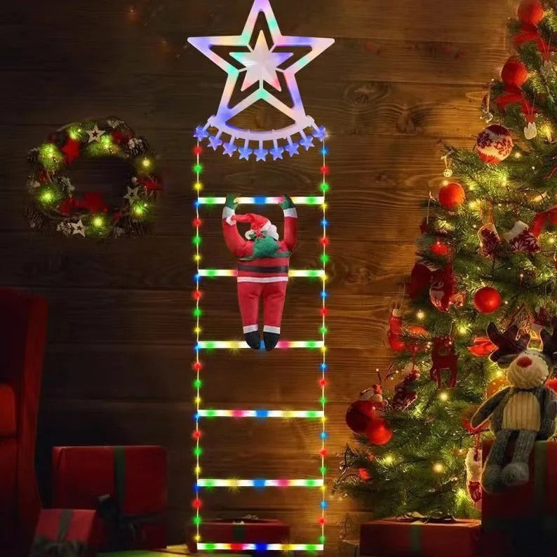 LED Ladder Light for Santa Claus Christmas Decor | Indoor & Outdoor Xmas Tree Hanging Strip Light