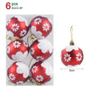 Set of 6 Christmas Ball Ornaments – 6cm Hanging Pendants for Festive Tree Decoration