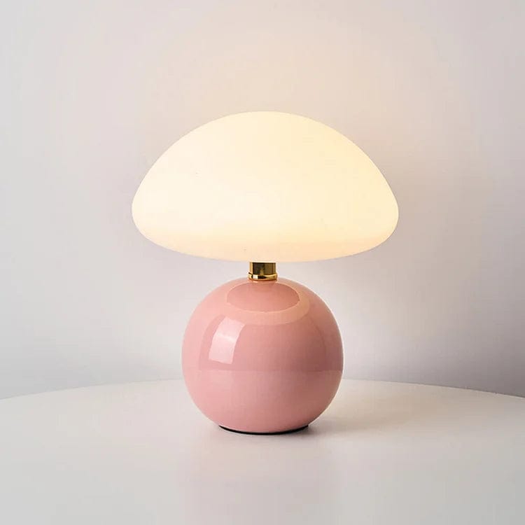 French Cream Mushroom Lamp – Bauhaus-Inspired Elegance