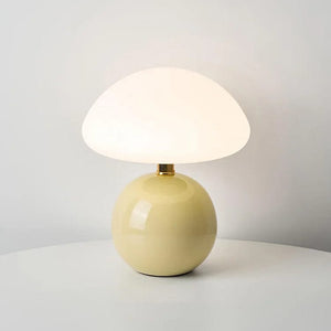 French Cream Mushroom Lamp – Bauhaus-Inspired Elegance