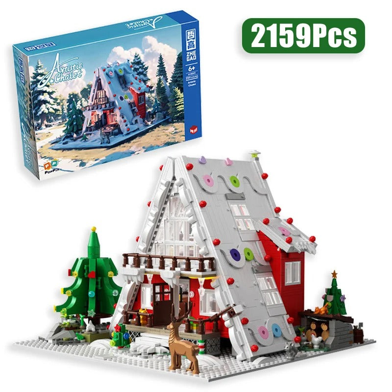 2159-Piece DIY Christmas Winter Village House with Lights