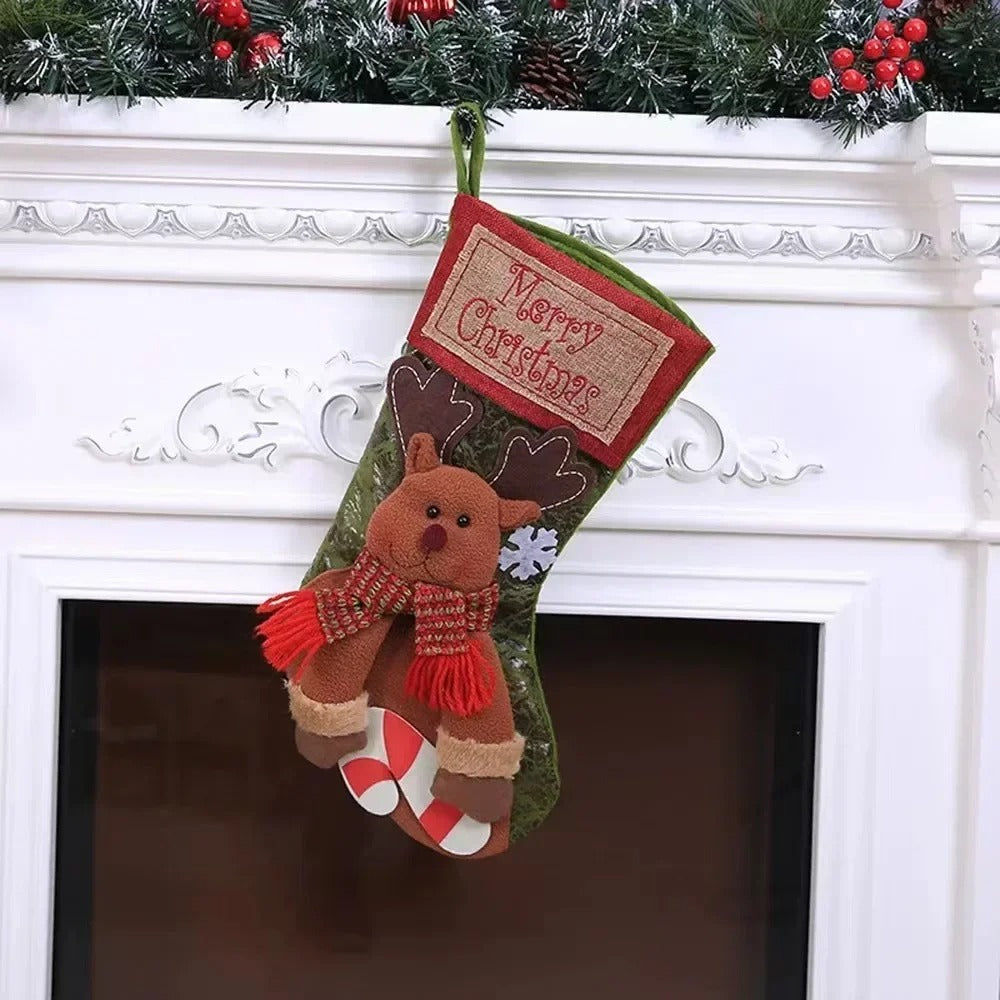 Classic Large Christmas Stockings | Santa, Snowman & Reindeer