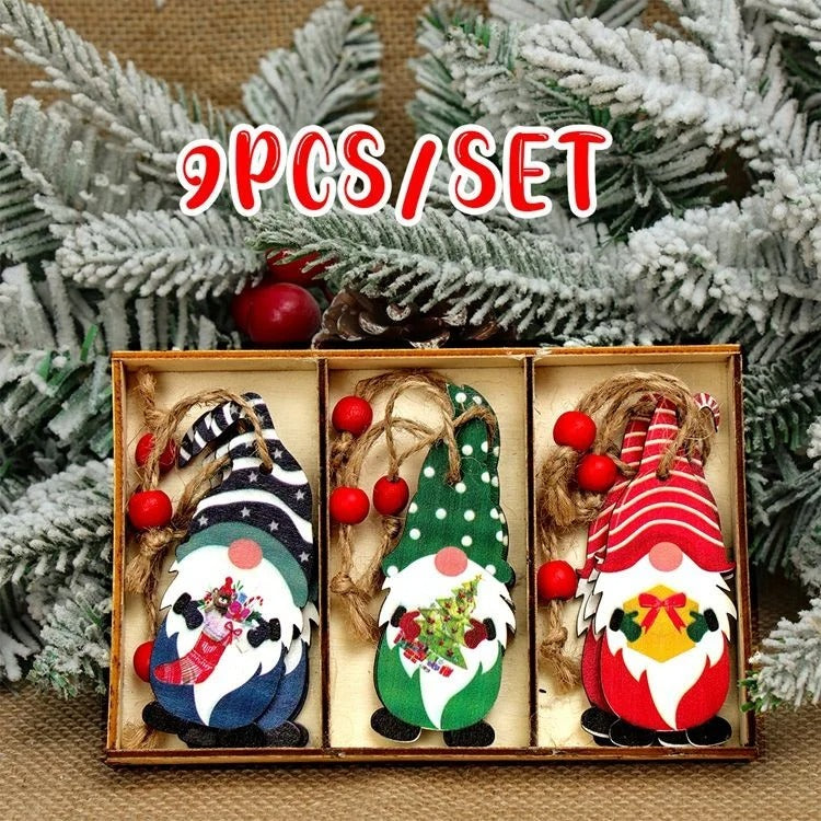 Christmas Gnomes Wooden Pendants – Festive Tree Decorations & Holiday Gifts