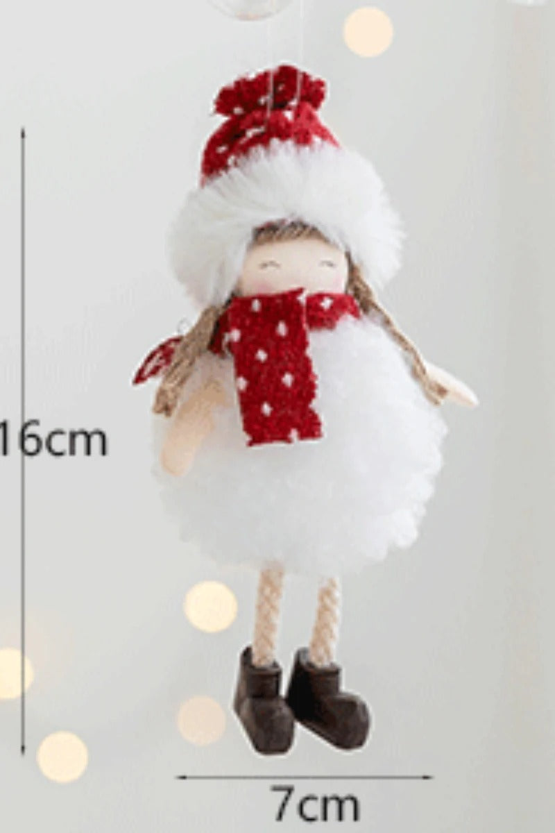 4pcs Plush Santa, Snowman & Elk Pendants