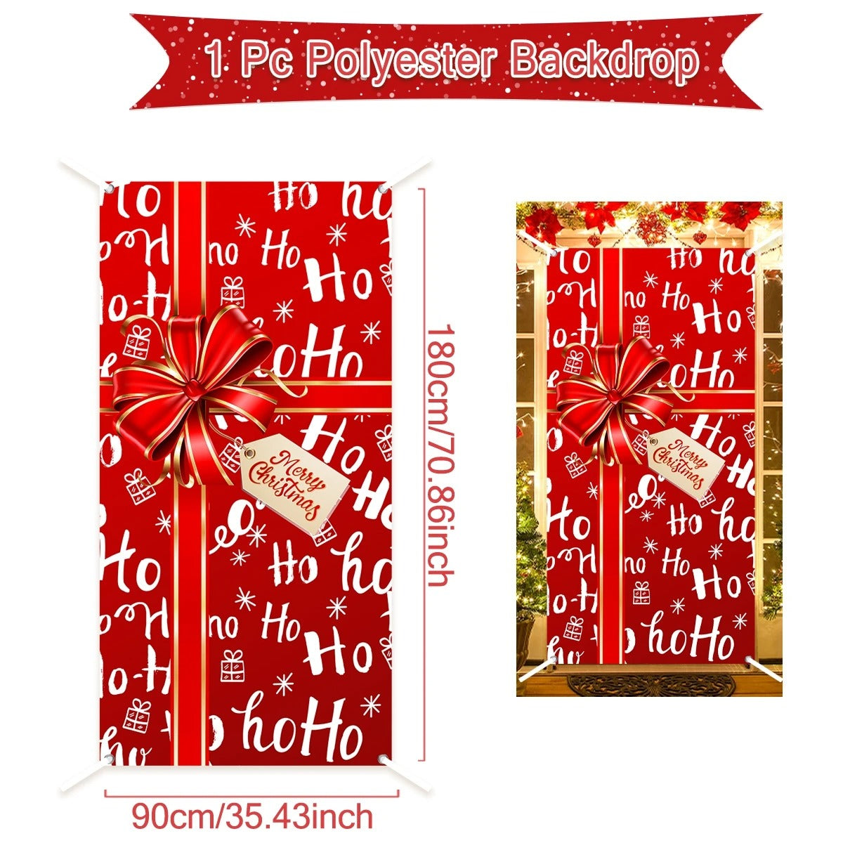 Festive Merry Christmas Door Banner – Holiday 2024-2025 Decoration