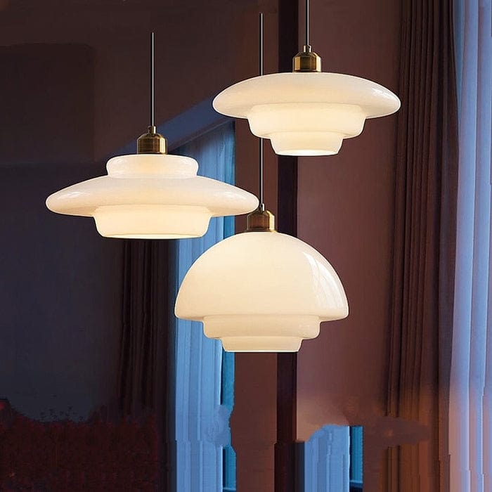 Milk White Glass Pendant Light – Mid-Century Elegance