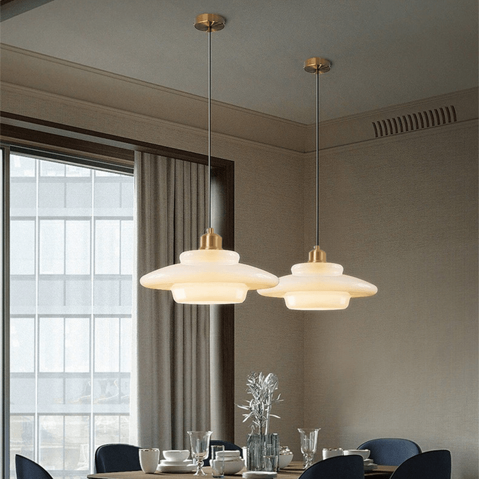 Milk White Glass Pendant Light – Mid-Century Elegance