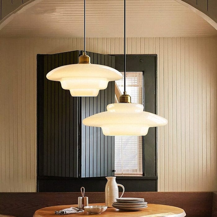 Milk White Glass Pendant Light – Mid-Century Elegance