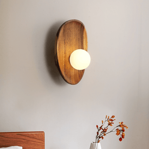 Natural Wooden Wall Mounted Lamp – Rustic LED Lighting Fixture