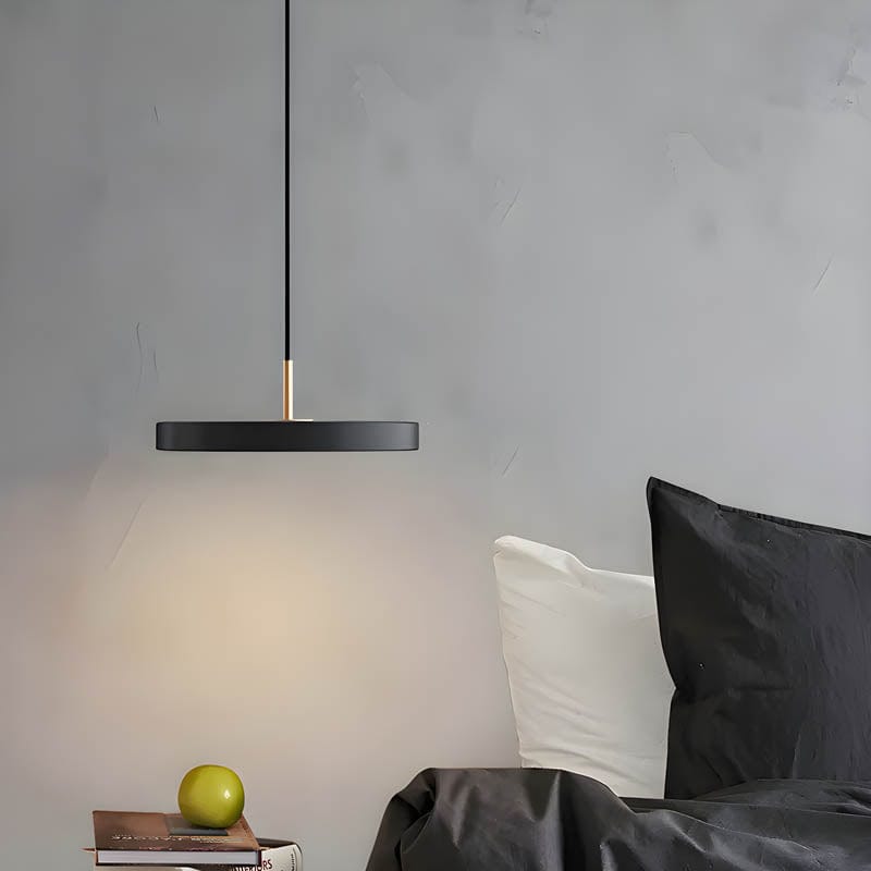 Minimalist Iron & Acrylic Pendant Light - Adjustable Cord, LED Bulb Included