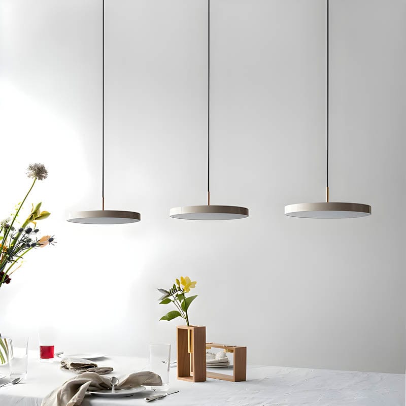 Minimalist Iron & Acrylic Pendant Light - Adjustable Cord, LED Bulb Included