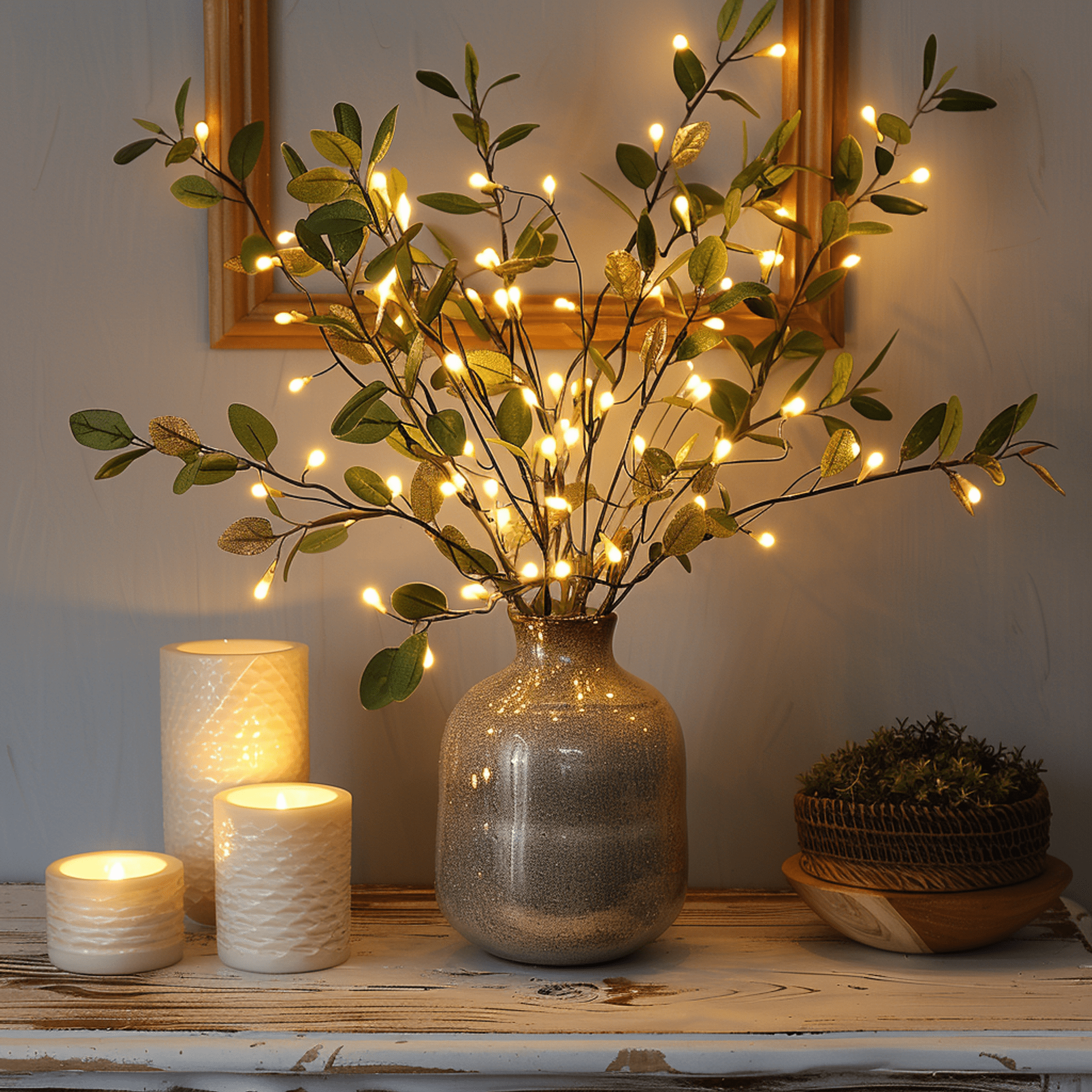 Olive Branch Fairy Lights – Nature-Inspired Twinkling LED Decor