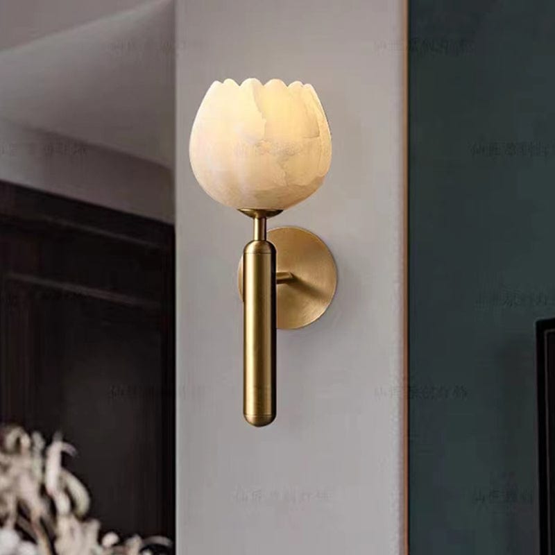 Marble Rose Wall Light – Elegant Floral LED Lamp