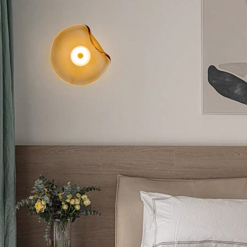 Modern Decorative Wall Light – Amber Smoked Glass & LED Design