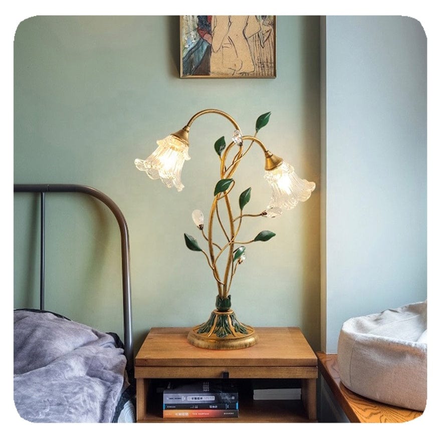 New French Flower Table Lamp – Vintage Elegance with Soft Lighting