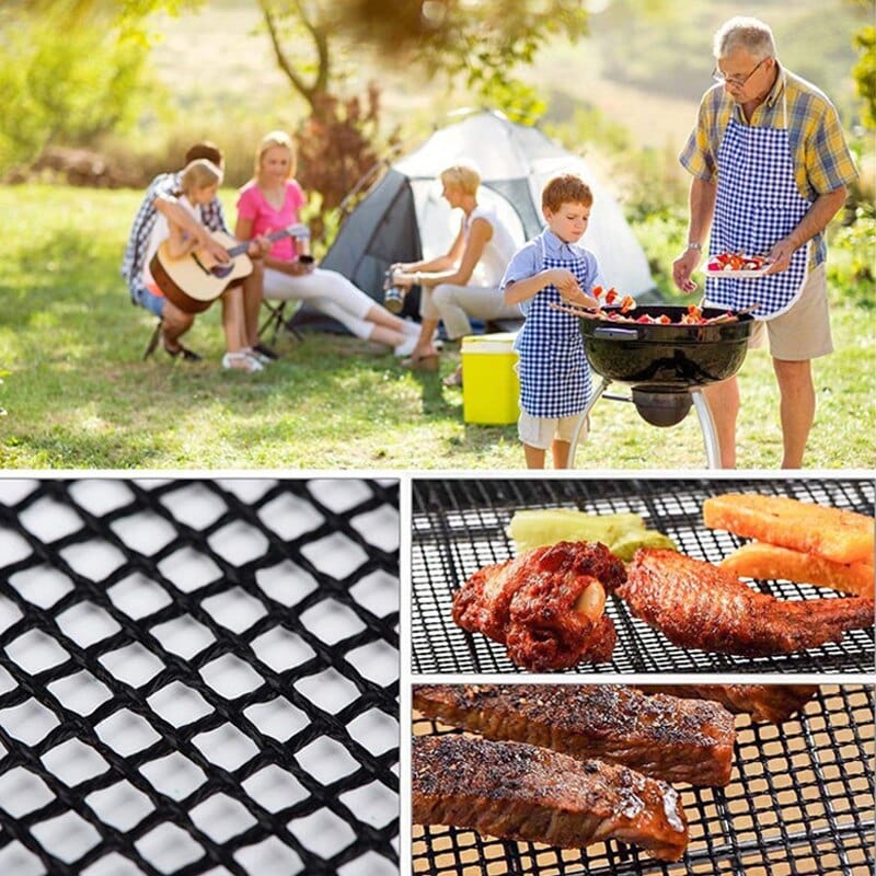 Non-Stick BBQ Grill Mesh Mat – Reusable & Heat-Resistant