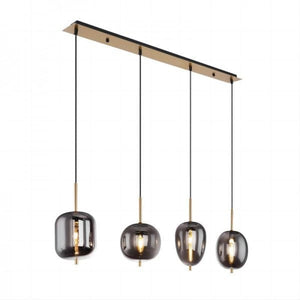 Blacky Pendant Light - Modern Smoked Glass & Metal Chandelier