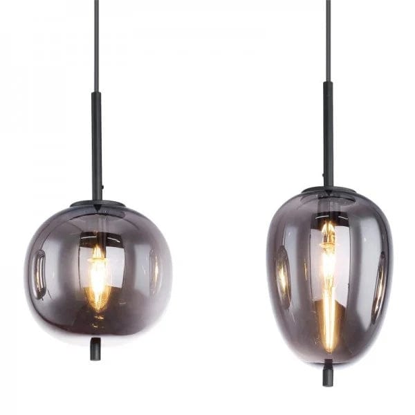 Blacky Pendant Light - Modern Smoked Glass & Metal Chandelier