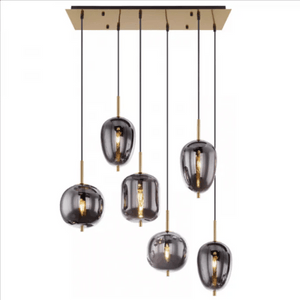 Blacky Pendant Light - Modern Smoked Glass & Metal Chandelier