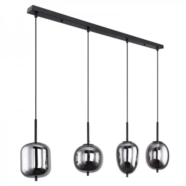 Blacky Pendant Light - Modern Smoked Glass & Metal Chandelier