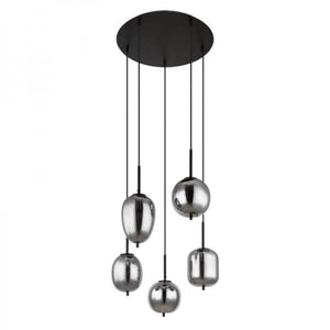 Blacky Pendant Light - Modern Smoked Glass & Metal Chandelier